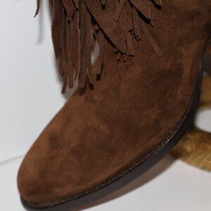 Aquazzura ‘Pocahontas’ Cowboy-Inspired Suede Booties Size  US 6